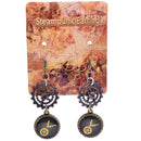 Novelty Steampunk Vintage Switzerland Watch Shaped Gear Dangle Earrings