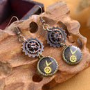 Novelty Steampunk Vintage Switzerland Watch Shaped Gear Dangle Earrings
