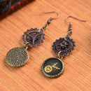 Novelty Steampunk Vintage Switzerland Watch Shaped Gear Dangle Earrings