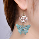 Vintage Butterfly Hollow Clover Gears Women's Steampunk Fashion Drop Earring