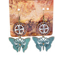Vintage Butterfly Hollow Clover Gears Women's Steampunk Fashion Drop Earring