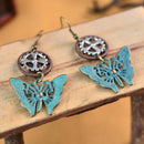 Vintage Butterfly Hollow Clover Gears Women's Steampunk Fashion Drop Earring