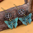 Vintage Butterfly Hollow Clover Gears Women's Steampunk Fashion Drop Earring