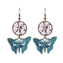 Vintage Butterfly Hollow Clover Gears Women's Steampunk Fashion Drop Earring