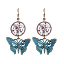 Vintage Butterfly Hollow Clover Gears Women's Steampunk Fashion Drop Earring