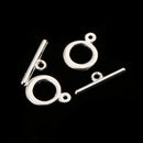 10 Set Silver Round Toggle Clasp For Bracelet DIY Jewelry Making Findings