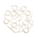 10 Set Silver Round Toggle Clasp For Bracelet DIY Jewelry Making Findings