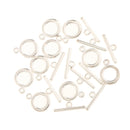 10 Set Silver Round Toggle Clasp For Bracelet DIY Jewelry Making Findings