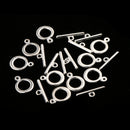10 Set Silver Round Toggle Clasp For Bracelet DIY Jewelry Making Findings