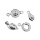 20Pcs Silver Plated Charms Clasp Connectors For Jewelry Making 17 x 9mm