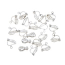 20PCS 12 X 10mm Silver Plated Metal Clip On Earring Earwire Jewelry Findings