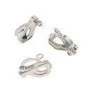 20PCS 12 X 10mm Silver Plated Metal Clip On Earring Earwire Jewelry Findings