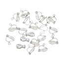 20PCS 12 X 10mm Silver Plated Metal Clip On Earring Earwire Jewelry Findings