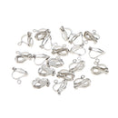 20PCS 12 X 10mm Silver Plated Metal Clip On Earring Earwire Jewelry Findings