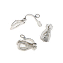 20PCS 12 X 10mm Silver Plated Metal Clip On Earring Earwire Jewelry Findings