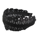 Large Wide Gothic Lace Headband Sunflower Hair Hoop Headpiece For Women Girls Black