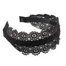 Gothic Black Lace Headband SunFlower Embroidery Hairband 6.6cm Wide Headwear