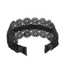 Gothic Black Lace Headband SunFlower Embroidery Hairband 6.6cm Wide Headwear