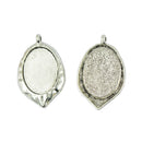 10Pcs Vintage Blank Fruit Oval Bezel Tray Base Settings For 22x29mm Cameo Cabochon Necklace
