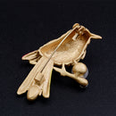 Cute Bird Crystal Faux Pearl Bird with Colorful Feather Brooch Pin Jewelry