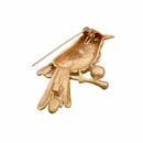 Cute Bird Crystal Faux Pearl Bird with Colorful Feather Brooch Pin Jewelry