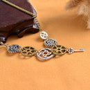 Steampunk Vintage Multi-gear Key Gears Pendant Alloy Necklace Chain for Women Men - Silver Bronze