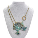 Steampunk Multi-size Gears Butterfly Tree of Life Pendant Gears Alloy Necklace Chain for Women Men
