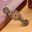Vintage Crystal Rhinestone Steampunk Gears Hair Clip Barrette Hair Accessory