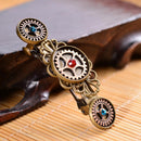 Vintage Crystal Rhinestone Steampunk Gears Hair Clip Barrette Hair Accessory