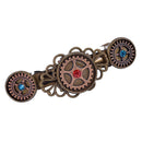 Vintage Crystal Rhinestone Steampunk Gears Hair Clip Barrette Hair Accessory