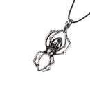 Punk Vintage Vikings Spider Skull Runic Pendant Amulet Protection Legend Nordic Necklace - Silver