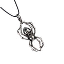 Punk Vintage Vikings Spider Skull Runic Pendant Amulet Protection Legend Nordic Necklace - Silver