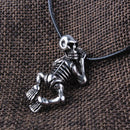 Vikings Skeleton Skull Pendant Necklace Norse Nordic Jewelry Vintage Gift