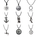 Amulet Viking Norse Necklace Pendant Talisman Double Pentagram Star Charms