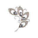 Vintage Silver Tone Flower Crystal Brooch Pins Wedding Party Women Jewelry