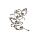 Vintage Silver Tone Flower Crystal Brooch Pins Wedding Party Women Jewelry