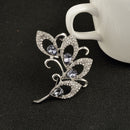 Vintage Silver Tone Flower Crystal Brooch Pins Wedding Party Women Jewelry