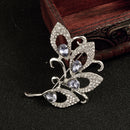 Vintage Silver Tone Flower Crystal Brooch Pins Wedding Party Women Jewelry