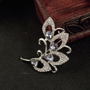 Vintage Silver Tone Flower Crystal Brooch Pins Wedding Party Women Jewelry