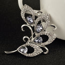 Vintage Silver Tone Flower Crystal Brooch Pins Wedding Party Women Jewelry