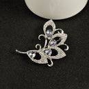 Vintage Silver Tone Flower Crystal Brooch Pins Wedding Party Women Jewelry
