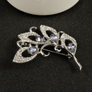 Vintage Silver Tone Flower Crystal Brooch Pins Wedding Party Women Jewelry