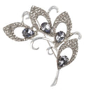 Vintage Silver Tone Flower Crystal Brooch Pins Wedding Party Women Jewelry