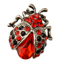 Crystal Ladybird Insect Brooch Vintage Animal Pins Fashion Jewelry