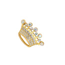 Gold Diamante Crystal Wedding Party Pageant Tiara Crown Lapel Pin Brooch