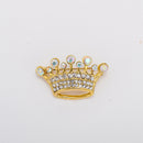 Gold Diamante Crystal Wedding Party Pageant Tiara Crown Lapel Pin Brooch