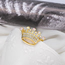Gold Diamante Crystal Wedding Party Pageant Tiara Crown Lapel Pin Brooch