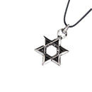 Mens Silver Alloy Link Chain Six-Pointed Star Celtic Pendant Necklace