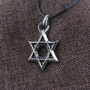 Mens Silver Alloy Link Chain Six-Pointed Star Celtic Pendant Necklace