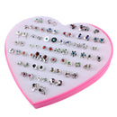 36 Pairs Cute Stud Set Love Heart Box Lady Girl Crystal Flower Earring Studs